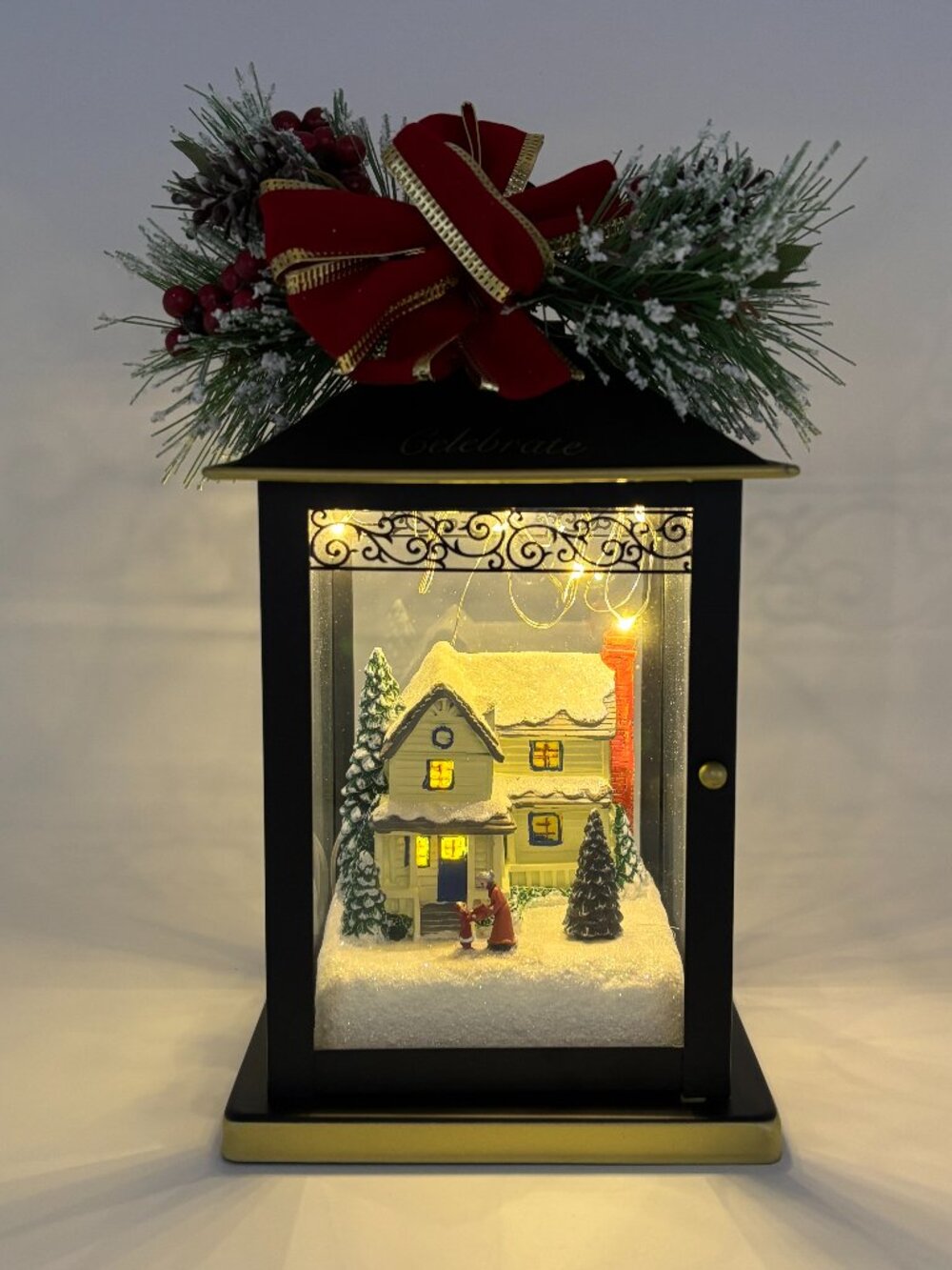 Thomas Kinkade Celebrate Illuminated Christmas Lantern